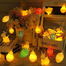 Load image into Gallery viewer, Easter Eggs Rabbits Chick Light Decoration Batteries Copper Wire LED String Lights Home Outdoor Easter Party Decorations
