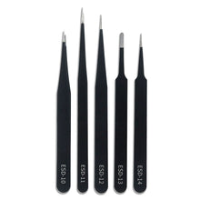 Load image into Gallery viewer, Stainless Steel Curved Straight Black Tweezer Nail Art Nipper Picking Tool Sequins Beads Making Tool Hand Tool Set
