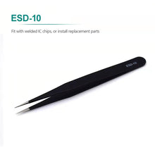 Load image into Gallery viewer, Stainless Steel Curved Straight Black Tweezer Nail Art Nipper Picking Tool Sequins Beads Making Tool Hand Tool Set
