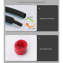 Load image into Gallery viewer, 2m Black Red Heat Shrink Tubing 3:1 Assortment Polyolefin Tube Car Cable Sleeving Wrap Wire Kit Insulation Sleeving
