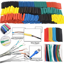 Load image into Gallery viewer, 127-328pcs Heat-shrink Tubing Thermoresistant Tube 2:1 Heat Shrink Wrapping Kit Electrical Connection Wire Cable Insulation Sleeving
