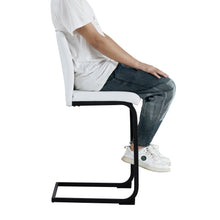 Load image into Gallery viewer, White PU Chair Barstool Dining Counter Height Chair Set of 2
