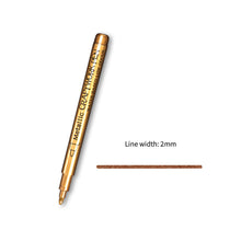 Load image into Gallery viewer, Brush Metallic Marker Pens Gold Silver Color Permanent Art Marker For Manga Crafts Scrapbooking School Stationery Supplies
