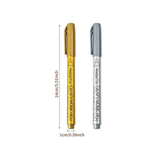 Load image into Gallery viewer, Brush Metallic Marker Pens Gold Silver Color Permanent Art Marker For Manga Crafts Scrapbooking School Stationery Supplies

