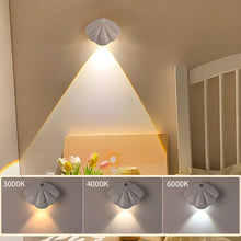 Load image into Gallery viewer, Shell Shape Wiring-Free Rechargeable Human Body Sensor Light Smart Led Night Light LED Corridor Staircase Magnetic Indoor Wall Light
