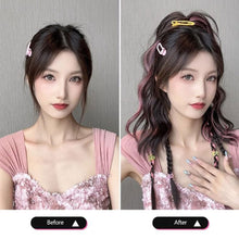 Load image into Gallery viewer, Gripping Clip Ponytail Wig Fluffy Colorful Highlight Dyed Ponytail Simulation Synthetic Wig Natural Long Curly Hair
