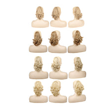 Load image into Gallery viewer, Gripping Clip Style Two Tone Highlight Dyed Wig Ponytail Natural Simulation Short Curly Hair Synthetic Hair Piece
