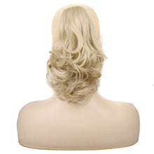 Load image into Gallery viewer, Gripping Clip Style Two Tone Highlight Dyed Wig Ponytail Natural Simulation Short Curly Hair Synthetic Hair Piece
