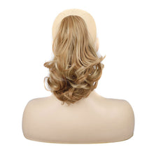 Load image into Gallery viewer, Gripping Clip Style Two Tone Highlight Dyed Wig Ponytail Natural Simulation Short Curly Hair Synthetic Hair Piece
