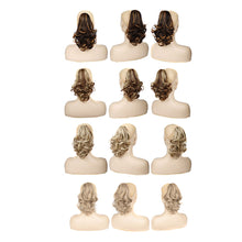 Load image into Gallery viewer, Gripping Clip Style Two Tone Highlight Dyed Wig Ponytail Natural Simulation Short Curly Hair Synthetic Hair Piece
