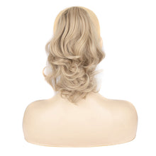 Load image into Gallery viewer, Gripping Clip Style Two Tone Highlight Dyed Wig Ponytail Natural Simulation Short Curly Hair Synthetic Hair Piece

