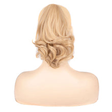 Load image into Gallery viewer, Gripping Clip Style Two Tone Highlight Dyed Wig Ponytail Natural Simulation Short Curly Hair Synthetic Hair Piece

