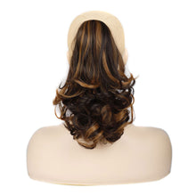 Load image into Gallery viewer, Gripping Clip Style Two Tone Highlight Dyed Wig Ponytail Natural Simulation Short Curly Hair Synthetic Hair Piece
