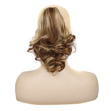 Load image into Gallery viewer, Gripping Clip Style Two Tone Highlight Dyed Wig Ponytail Natural Simulation Short Curly Hair Synthetic Hair Piece

