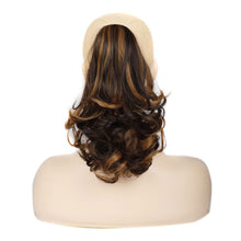 Load image into Gallery viewer, Gripping Clip Style Two Tone Highlight Dyed Wig Ponytail Natural Simulation Short Curly Hair Synthetic Hair Piece
