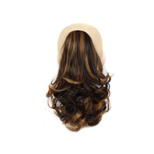 Load image into Gallery viewer, Gripping Clip Style Two Tone Highlight Dyed Wig Ponytail Natural Simulation Short Curly Hair Synthetic Hair Piece
