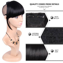 Load image into Gallery viewer, Synthetic Wig Bangs Natural Seamless Wig Piece Lengthened Sideburns Bangs High Temperature Silk Bangs Wig for Women

