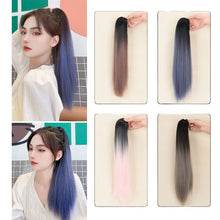 Load image into Gallery viewer, Mini Gripping Clip Ponytail Wig Gradient Long Straight Hair Natural Seamless Synthetic Ponytail Wig Hair Extensions for Women
