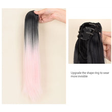 Load image into Gallery viewer, Mini Gripping Clip Ponytail Wig Gradient Long Straight Hair Natural Seamless Synthetic Ponytail Wig Hair Extensions for Women

