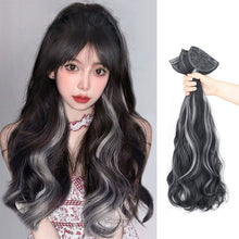 Load image into Gallery viewer, 3pcs Wig Pieces Natural Simulation Synthetic Wig Highlight Dyeing Fluffy Long Curly Hair Invisible Hair Extensions for Women
