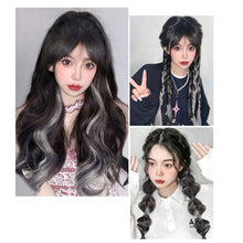 Load image into Gallery viewer, 3pcs Wig Pieces Natural Simulation Synthetic Wig Highlight Dyeing Fluffy Long Curly Hair Invisible Hair Extensions for Women
