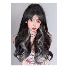 Load image into Gallery viewer, 3pcs Wig Pieces Natural Simulation Synthetic Wig Highlight Dyeing Fluffy Long Curly Hair Invisible Hair Extensions for Women
