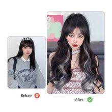 Load image into Gallery viewer, 3pcs Wig Pieces Natural Simulation Synthetic Wig Highlight Dyeing Fluffy Long Curly Hair Invisible Hair Extensions for Women
