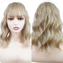 Load image into Gallery viewer, High Temperature Silk Wig Piece Air Bangs Ripple Short Curly Wig Piece Fluffy Increase Hair Volume Synthetic Wig
