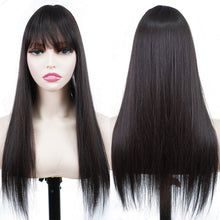 Load image into Gallery viewer, High Temperature Silk Wig Piece Long Straight Hair Wig Piece Fluffy Increase Hair Volume Synthetic Simulation Wig
