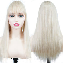 Load image into Gallery viewer, High Temperature Silk Wig Piece Long Straight Hair Wig Piece Fluffy Increase Hair Volume Synthetic Simulation Wig
