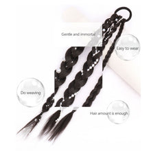 Load image into Gallery viewer, Pearl Braid Wig Synthetic Wig Hair Rope Braided Hair Long Ponytail Hair Extensions False Hair Piece for Women
