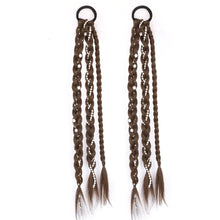 Load image into Gallery viewer, Pearl Braid Wig Synthetic Wig Hair Rope Braided Hair Long Ponytail Hair Extensions False Hair Piece for Women
