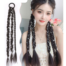 Load image into Gallery viewer, Pearl Braid Wig Synthetic Wig Hair Rope Braided Hair Long Ponytail Hair Extensions False Hair Piece for Women

