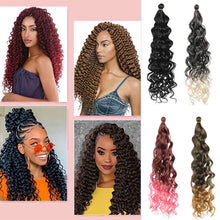 Load image into Gallery viewer, Multicolored Crochet Wig Fashionable Fluffy Natural Long Curly Hair 20inch Synthetic Hair Extensions for Women
