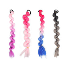 Load image into Gallery viewer, Colorful Gradient Wig Ponytail Braid Personalized Elastic Hair Rope Long Ponytail Synthetic Hair Extensions for Women
