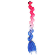 Load image into Gallery viewer, Colorful Gradient Wig Ponytail Braid Personalized Elastic Hair Rope Long Ponytail Synthetic Hair Extensions for Women

