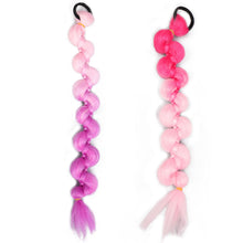 Load image into Gallery viewer, Colorful Gradient Wig Ponytail Braid Personalized Elastic Hair Rope Long Ponytail Synthetic Hair Extensions for Women
