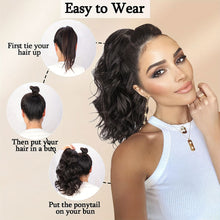 Load image into Gallery viewer, Elastic Mesh Drawstring Ponytail Wig Synthetic Simulation Short Curly Ponytail High Temperature Silk Hair Extensions
