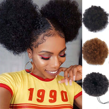 Load image into Gallery viewer, Elastic Drawstring Mesh Curly Wig Hair Extensions Bun Fluffy Updo Chignon Synthetic Wig Messy Bun for Women
