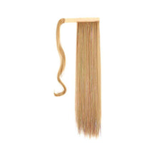 Load image into Gallery viewer, Colorful Silk Long Straight Hair Ponytail Wig Strap Style Adhesive Buckle Synthetic Wig Ponytail Hair Extensions
