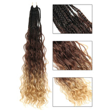 Load image into Gallery viewer, Gradient Crochet Wig Braids Natural Simulation Long Curly Hair 24inch Synthetic Hair Extensions for Women

