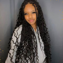 Load image into Gallery viewer, Gradient Crochet Wig Braids Natural Simulation Long Curly Hair 24inch Synthetic Hair Extensions for Women
