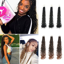 Load image into Gallery viewer, Gradient Crochet Wig Braids Natural Simulation Long Curly Hair 24inch Synthetic Hair Extensions for Women
