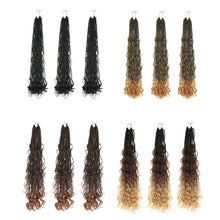 Load image into Gallery viewer, Gradient Crochet Wig Braids Natural Simulation Long Curly Hair 24inch Synthetic Hair Extensions for Women

