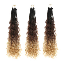 Load image into Gallery viewer, Gradient Crochet Wig Braids Natural Simulation Long Curly Hair 24inch Synthetic Hair Extensions for Women
