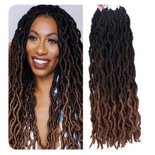 Load image into Gallery viewer, 14inch Multicolored Crochet Wig Braids Fluffy Natural Simulation Long Curly Hair Synthetic Hair Extensions Dreadlocks for Women

