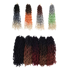 Load image into Gallery viewer, 14inch Multicolored Crochet Wig Braids Fluffy Natural Simulation Long Curly Hair Synthetic Hair Extensions Dreadlocks for Women
