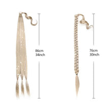 Load image into Gallery viewer, Colored High-temperature Silk Wig Ponytail Braid Shiny Laser Silk Ponytail Simulation Synthetic Wig Hairband Hair Extensions
