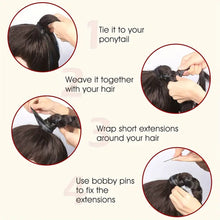 Load image into Gallery viewer, Colored High-temperature Silk Wig Ponytail Braid Shiny Laser Silk Ponytail Simulation Synthetic Wig Hairband Hair Extensions
