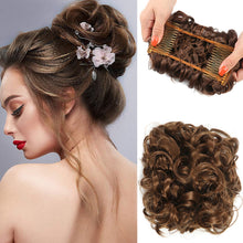 Load image into Gallery viewer, Curly Hair Bract Women's Curly Hair Chinese Wave Vintage Flower Bract Insertion Comb Wig Bag Creative High Temperature Filament Wig
